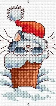 Sherry Lewis Kits SLKD16 Santa Cat in Pot by Margaret Sherry PCS + XSD