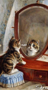 EstE 079 Kittens and Mirror