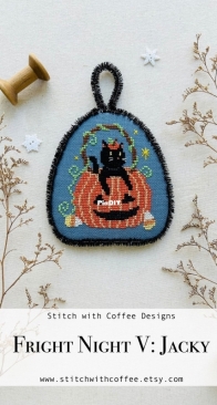 Stitch with Coffee Designs - Fright Night Series 5 Jacky Halloween Cat