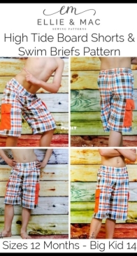 Ellie and Mac - High Tide Board Shorts and Swim Briefs - Sizes 12 Months - 14 Years