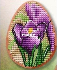 Crocuses Egg Ornament by Nadezhda Prokhorova
