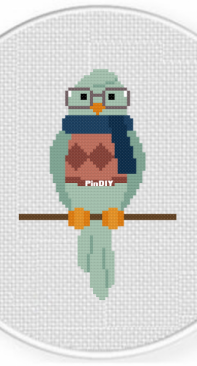 Daily Cross Stitch - Hipster Birb