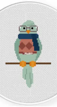 Daily Cross Stitch - Hipster Birb