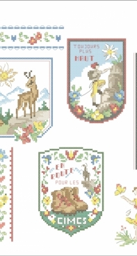 Jolis écussons brodés ("Montagne au fil des saisons page 67 " by Véronique Enginger) PAT