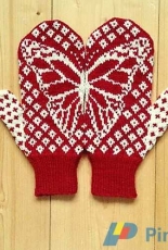 Butterfly Wish Mittens by Emily Bujold-Free