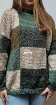 Jules Hesterfer - Wonderland Knots - Patchwork Sweater Knitting Machine Pattern