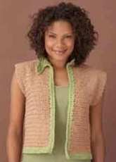 Lion Brand Yarn - 70256A - Neck Tab Button Vest - Free