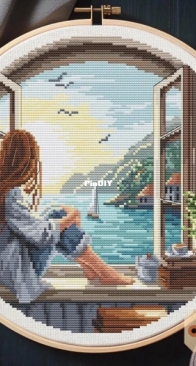 My Brave Stitch - Girl By Summer Window by Hanna Levchuk
