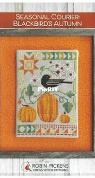 Robin Pickens Cross Stitch Patterns - Seasonal Courier - Blackbird's Autumn