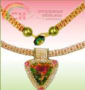 Vitrail Triangle Pendant Necklace of Ann benson