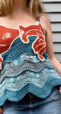 Gathering Bliss Crochet - Heidi Nieling - Fish You Were Here Tank Top