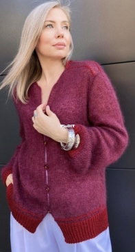 Marsala Cardigan - Galina Sheikh - Russian