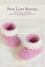 Hopeful Honey - Olivia Kent - Pink Lady Baby Booties - Free