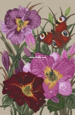 Daylily and Butterfly by Varvara Lesnaya