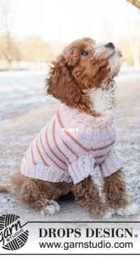 Drops Design - Pink Stripes Dog Sweater  - Spanish - Free