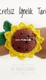 Hc haekelzauber - Halime Civelek - Sunflower Needle Holder -  Günebakan İğnelik - Turkish - Free