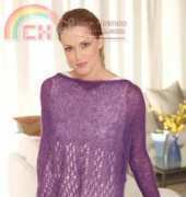 L10448 Luxe Lace Pullover by Lion Brand Yarn - Free