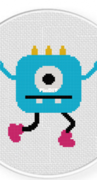 Daily Cross Stitch - Panic Monster