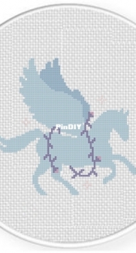 Daily Cross Stitch - Blue Pegasus Blossom