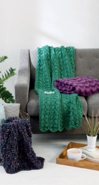 Make in a Weekend Comfy Knit Throws by Rita Weiss - Leisure Arts - 2018