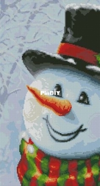 Coricamo W 10643-01 Snowman Cushion from Dein Kreuzstich Magazin 06 2020