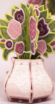 OESD - Freestanding Tabletop Bouquet - Machine embroidery