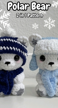 Didis Plushies - Diana Figueroa Ugarte - Polar Bear 2 in 1 Pattern
