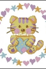 Las Labores de Ana Baby 19  Gatinho com coração / Kitten with heart