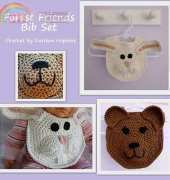 Darleen Hopkins - Forest Bib Friends - Bib Set Bunny and Bear