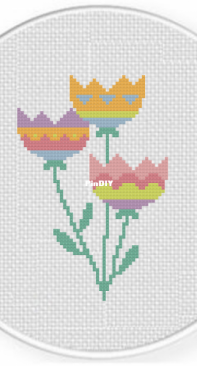 Daily Cross Stitch - Egg Flowers