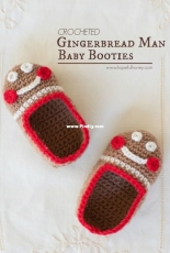 Hopeful Honey - Olivia Kent - Gingerbread Man Baby Booties - Free