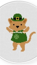 Daily Cross Stitch - St. Paddy’s Kitty