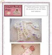 babydoll hand knit F12 hearts and flowers romper 15-22"