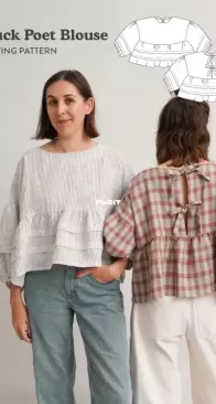 Matchy Matchy Sewing Club - Pintuck Poet Blouse - Sizes XXS-6XL