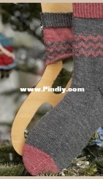The Yule Waves Socks by Carol Feller