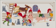 Eva Rosenstand 15-208=15-234=15-256 Christmas-calendar Nisser in cow-house 2