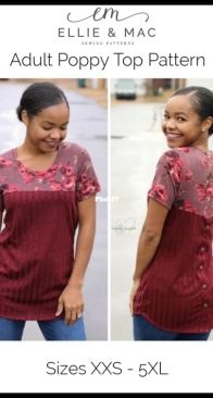 Ellie and Mac - Poppy Top - Sizes XXS-5XL