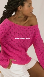 Atelié Pingouin - Fuchsia Knit Blouse - Blusa Tricô Fúcsia - Portuguese - Free