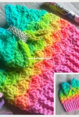 Crazy 4 Crochet Momma - Furls Crochet - Miranda Nippert - Mermaid Dreams Bun Beanie and Bow