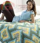 Red Heart - Darla J Fanton - WR1848 - Tiles Granny Afghan - Free