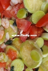 Shrims with zucchini