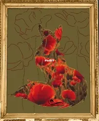 Fox And Poppies by Ekaterina Kutyina Kutina Екатерина Кутьина