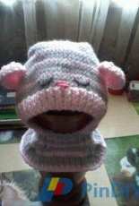 sleeping little mouse baby cap,hat-knitting