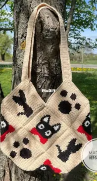 Marina Crochet Toys - Marina Vershinina - Cute Black Cat Bag