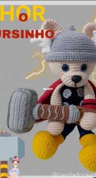 Nanda Doce Arte - Jucinéia Meneguel da Silva - Thor the Teddy Bear - Thor o Ursinho - Portuguese