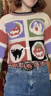 Halloween Sugar Cookie Sweater - CassRaeCrochets - English