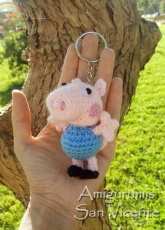 Amigurumis San Vicente - Mabel Berríos Vergara - George pig keychain-Spanish-Free