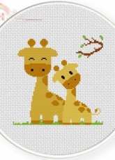 Daily Cross Stitch - Giraffe Mom and Baby