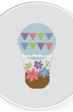 Daily Cross Stitch - Hot Air Balloon Flowers