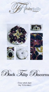 Faby Reilly TLP001-BISC - Black Tulip Biscornu